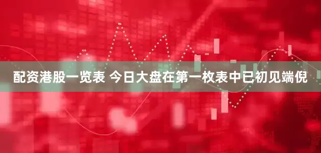 配资港股一览表 今日大盘在第一枚表中已初见端倪